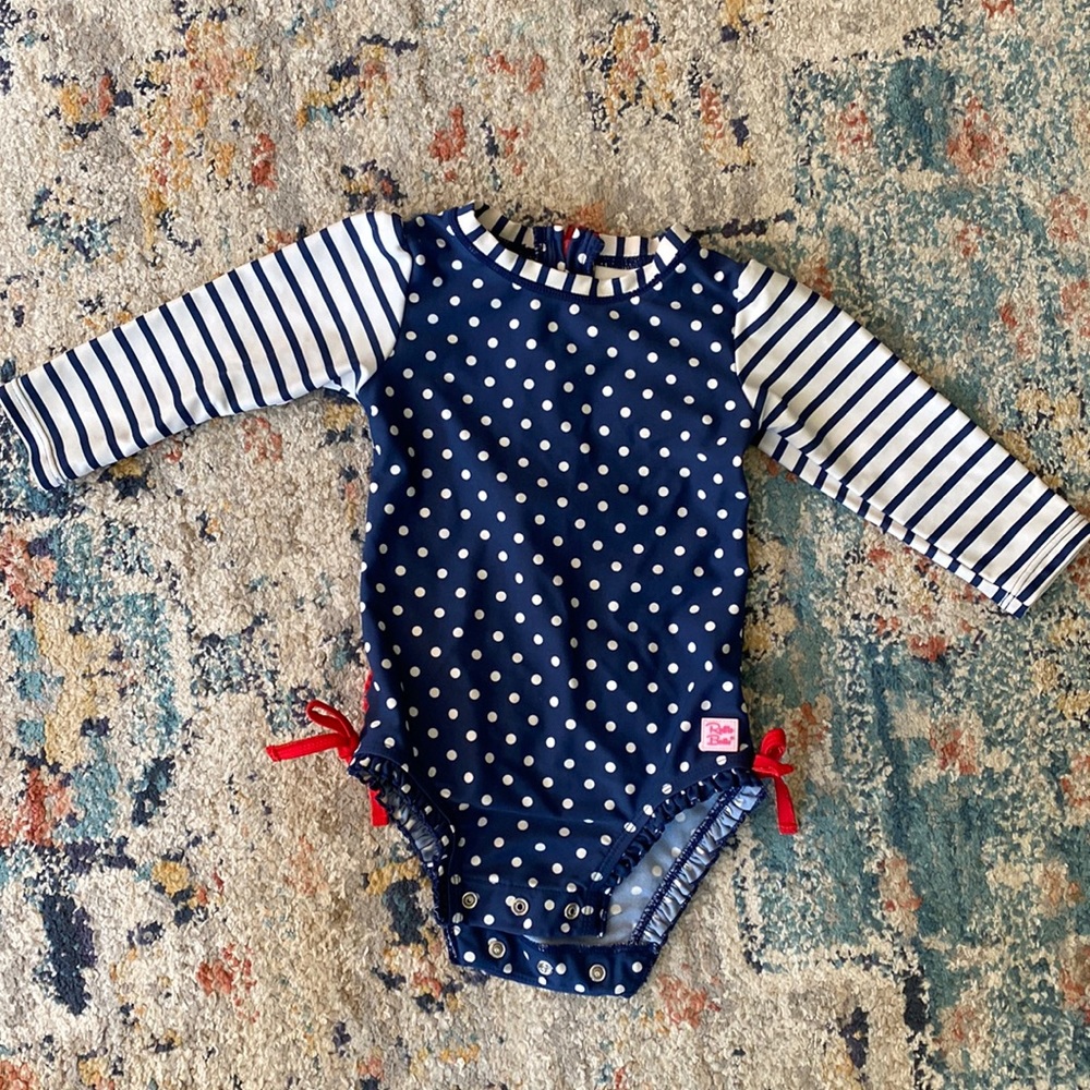 RuffleButts Swim Suit Rash Guard